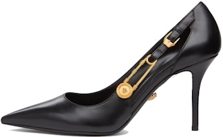 (Women) Versace Safety Pin Leather High Heel 'Black' DST477M-DVT2P_D41OH (Women) Versace Safety Pin Leather High Heel 'Black' DST477M-DVT2P_D41OH