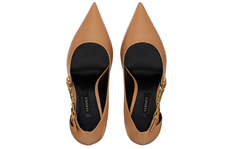 (W) Versace Safety Pin Leather Pumps 'Brown' 圖 4