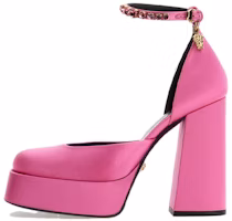 (Women) Versace Satin Buckle Chunky Heel High 'Pink' 1007718-DRA67_1PK4V (Women) Versace Satin Buckle Chunky Heel High 'Pink' 1007718-DRA67_1PK4V