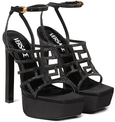 (Women) Versace Satin Buckle Fashion Sandals 'Black' 1003216-DRA67_1B00V Lookbook (Women) Versace Satin Buckle Fashion Sandals 'Black' 1003216-DRA67_1B00V
