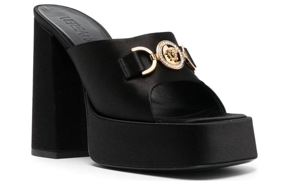 Order (W) ヴェルサーチ サテン スライド ハイヒール (ブラック) 1010177-1A00619_1B00V