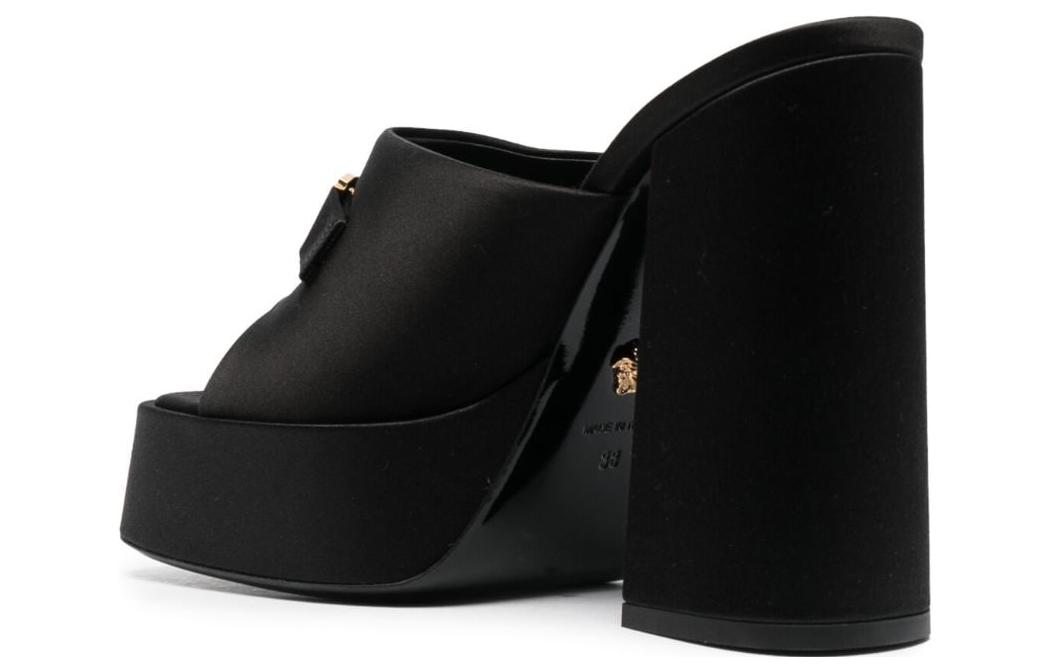 Shop (W) ヴェルサーチ サテン スライド ハイヒール (ブラック) 1010177-1A00619_1B00V