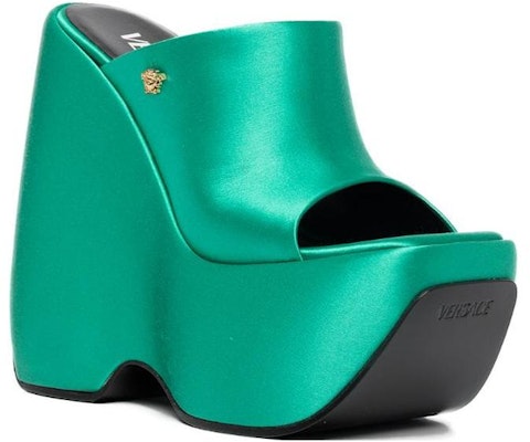 (W) 范思哲绿色缎面方头凉拖鞋 1004671-1A00619-1V56V Shop (W) 范思哲绿色缎面方头凉拖鞋 1004671-1A00619-1V56V