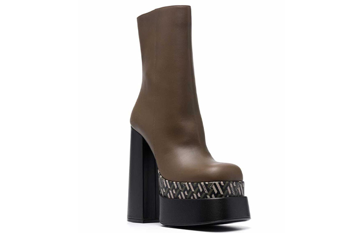 (W) Versace Short Boot 'Brown Chunky Heel' 圖 2