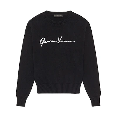 (Women) VERSACE Signature Embroidered Sweater Black A85556-A233106-A1008