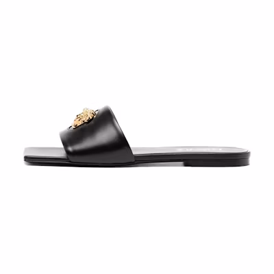 (W) Versace Slide Sandal 'Black Leather'