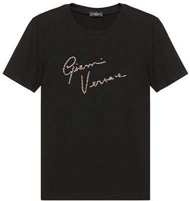 (Women) VERSACE Slim Fit Black T-shirt with Gianni Signature Pattern A88683-A213311-A1008 Buy (Women) VERSACE Slim Fit Black T-shirt with Gianni Signature Pattern A88683-A213311-A1008