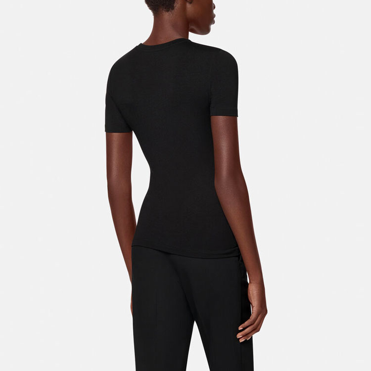 (Women) VERSACE Slim Fit Black T-shirt with Gianni Signature Pattern A88683-A213311-A1008 圖 6