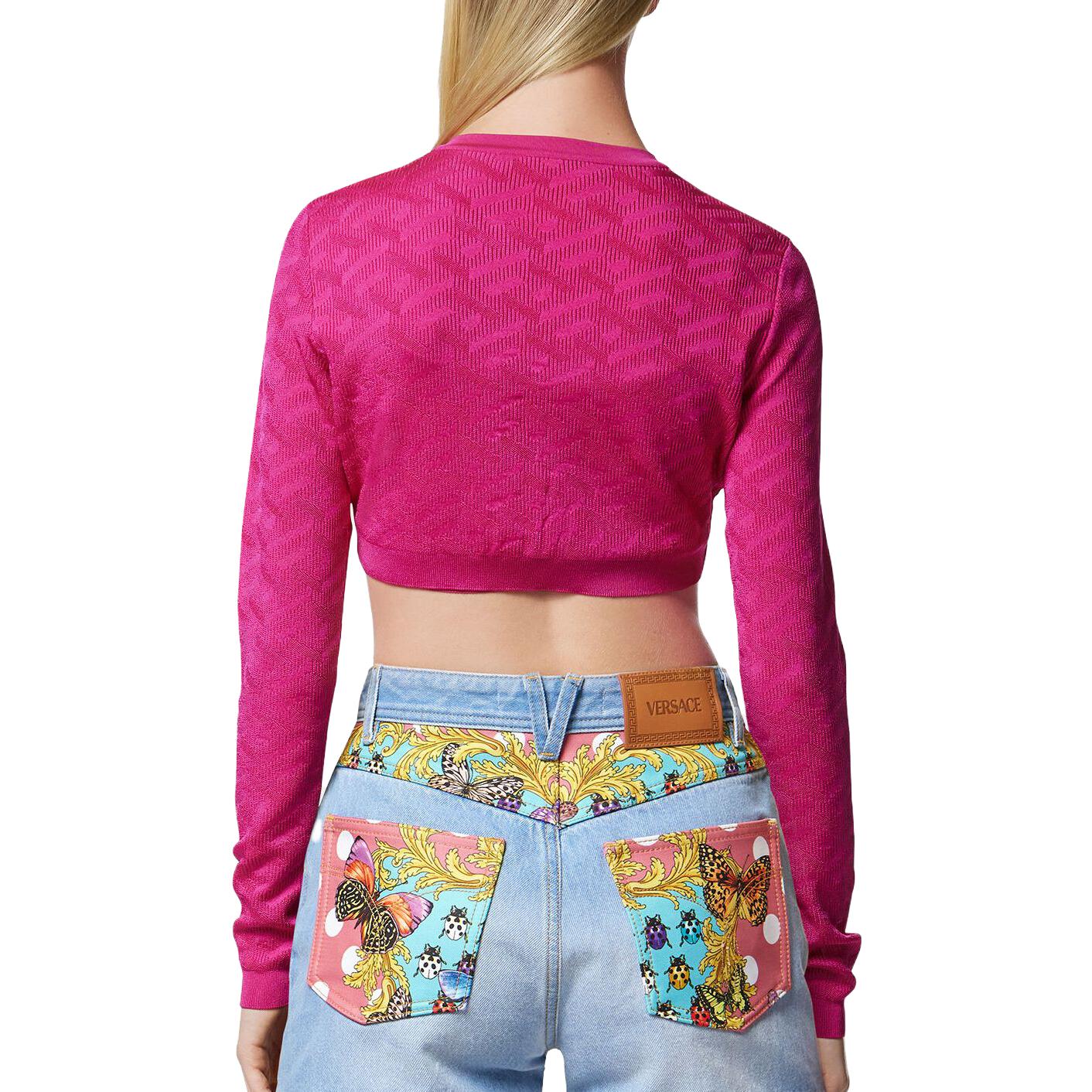 Purchase (W) ヴェルサーチ レディース ローズレッド クルーネック長袖スウェットシャツ 10110201A082401PO30