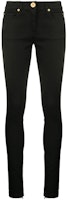 (Women) VERSACE Solid Mid-Rise Skinny Stretch Jeans - Black A85450-A233030-A8008 (Women) VERSACE Solid Mid-Rise Skinny Stretch Jeans - Black A85450-A233030-A8008