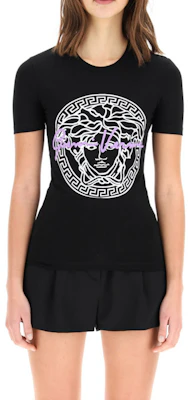 (Women) VERSACE SS21 Medusa Slim Fit Black T-Shirt - Perfect Gift A88682-A213311-A1008 Shop (Women) VERSACE SS21 Medusa Slim Fit Black T-Shirt - Perfect Gift A88682-A213311-A1008