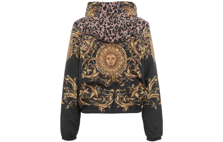 Lookbook (Women) VERSACE SS22  All-Over Print Hooded Jacket Black Long Sleeve 72HAS401-CQS27-G89