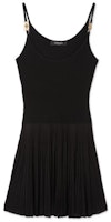 (Women) Versace SS22 Black Knit Slip Dress with Metallic Buckle Detail 1005690-1A03999-1B000 (Women) Versace SS22 Black Knit Slip Dress with Metallic Buckle Detail 1005690-1A03999-1B000