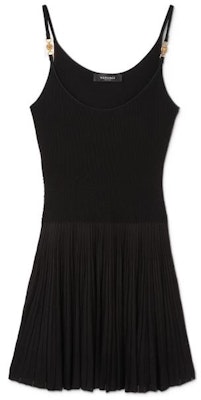 (W) Versace SS22 Vestido Negro de Punto con Hebilla Metálica Detalle. 1005690-1A03999-1B000 Buy (W) Versace SS22 Vestido Negro de Punto con Hebilla Metálica Detalle. 1005690-1A03999-1B000