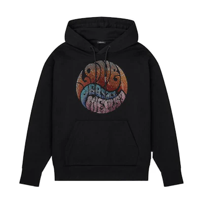 (Women) VERSACE SS22 Black Medusa Music Rhinestone Loose Hoodie. 1003537-1A01174-1B000