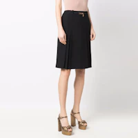 Purchase (W) Versace SS22 黑色美杜莎百褶寬鬆休閒中長裙 1002986-1A00540-1B000