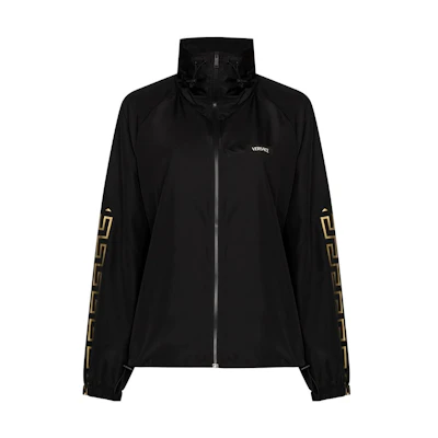 (Women) VERSACE SS22 Black Solid Logo Print Track Jacket 1004695-1A03231-1B000