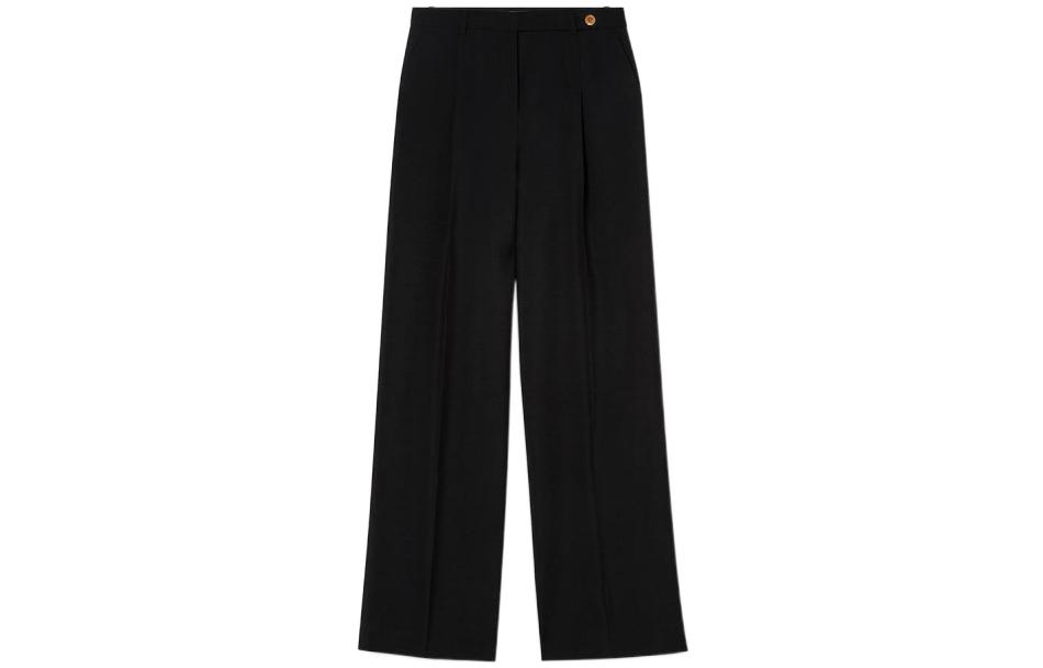(Women) VERSACE SS22  Black Solid Wide-Leg Casual Pants 1005739-1A01698-1B000