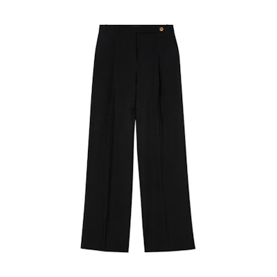 (Women) VERSACE SS22 Black Solid Wide-Leg Casual Pants 1005739-1A01698-1B000