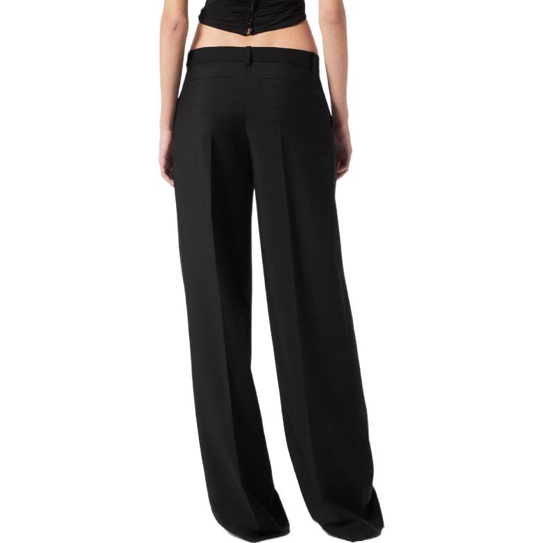 Purchase (Women) VERSACE SS22  Black Solid Wide-Leg Casual Pants 1005739-1A01698-1B000