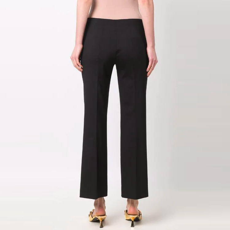 Shop (Women) VERSACE SS22  Black Wool Ankle-Length Suit Pants 1003538-1A00537-1B000