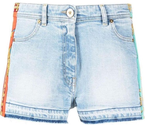 (W) 베르사체 SS22 프레이드 헴 스트레이트 데님 반바지 블루. 1005140-1A03453-2D470 Buy (W) 베르사체 SS22 프레이드 헴 스트레이트 데님 반바지 블루. 1005140-1A03453-2D470