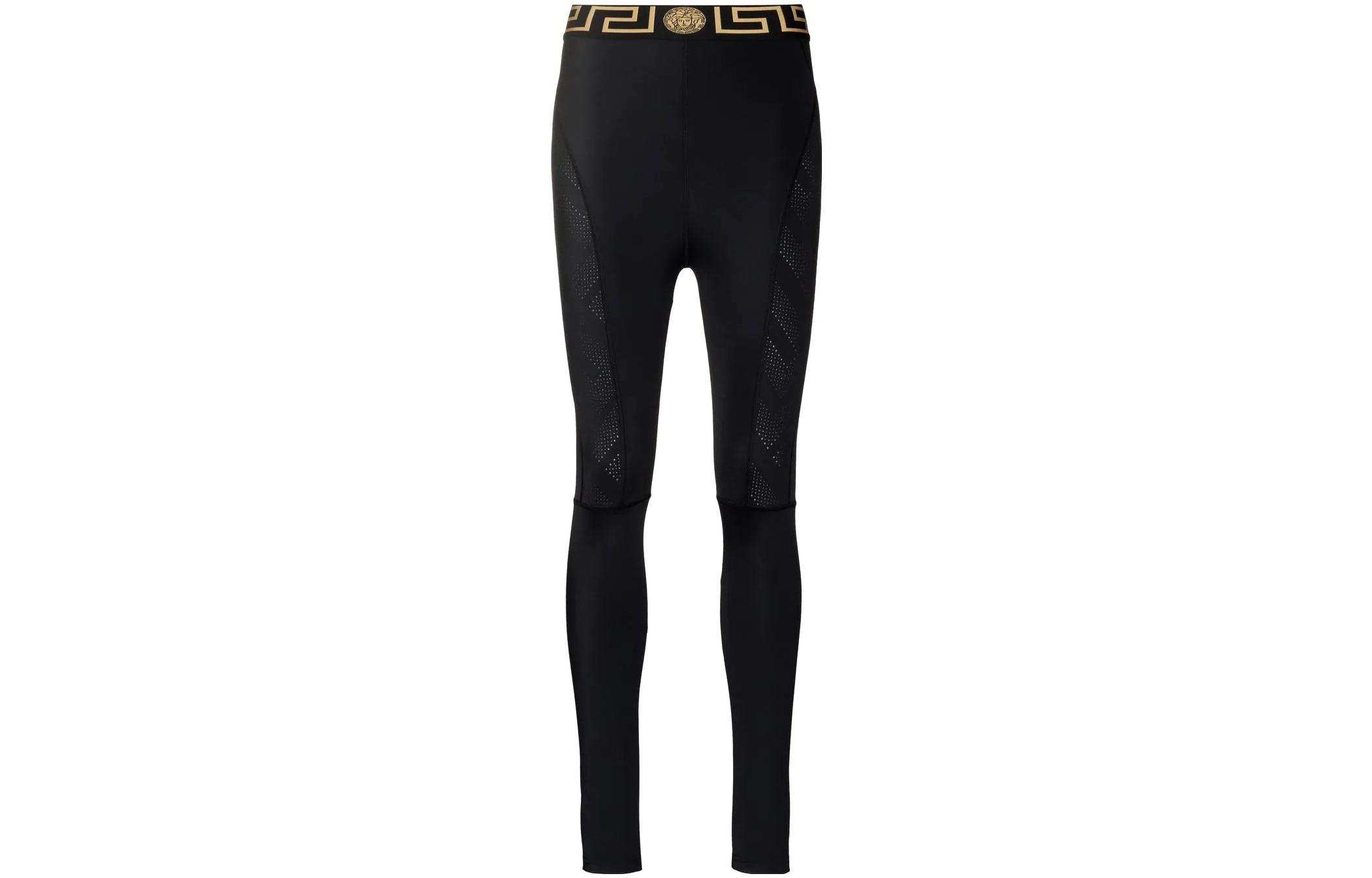 (Women) VERSACE SS22  Greek Pattern Waist Leggings Black. 1004103-1A02322-1B000