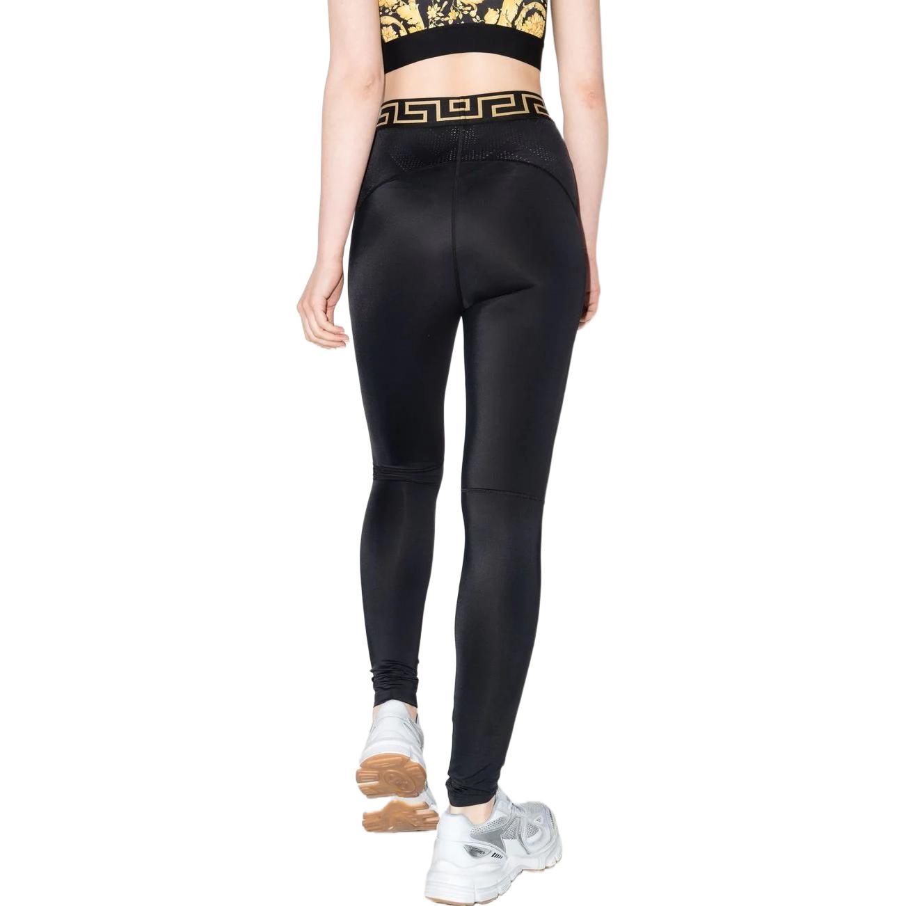 Shop (W) 베르사체 SS22 그릭 패턴 웨이스트 레깅스 블랙. 1004103-1A02322-1B000