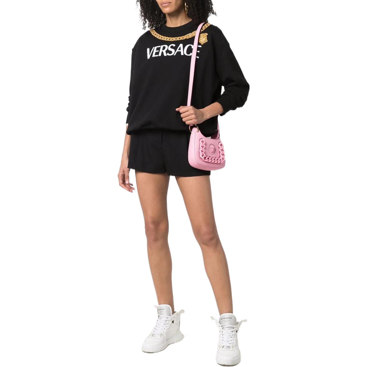 (Women) VERSACE SS22  Logo Print Crewneck Sweatshirt Black 1004131-1A01174-1B000 圖 3