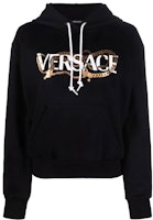 (Women) VERSACE SS22 Logo Print Hoodie Black. 1004128-1A01174-1B000 (Women) VERSACE SS22 Logo Print Hoodie Black. 1004128-1A01174-1B000