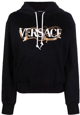 (W) VERSACE SS22 黑色Logo印花連帽衫 1004128-1A01174-1B000 Order (W) VERSACE SS22 黑色Logo印花連帽衫 1004128-1A01174-1B000