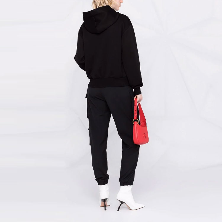 Shop (W) VERSACE SS22 黑色Logo印花連帽衫 1004128-1A01174-1B000