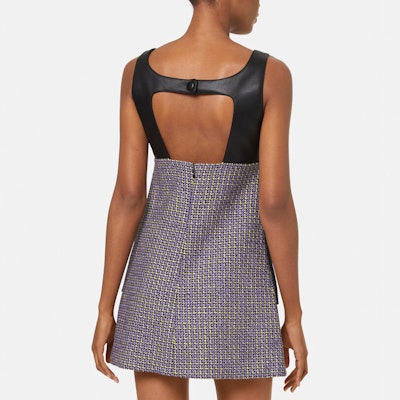 (Women) VERSACE SS22 Pastel Purple Tweed Cotton Mini Sleeveless Dress 1003028-1A02852-6L110 Purchase (Women) VERSACE SS22 Pastel Purple Tweed Cotton Mini Sleeveless Dress 1003028-1A02852-6L110