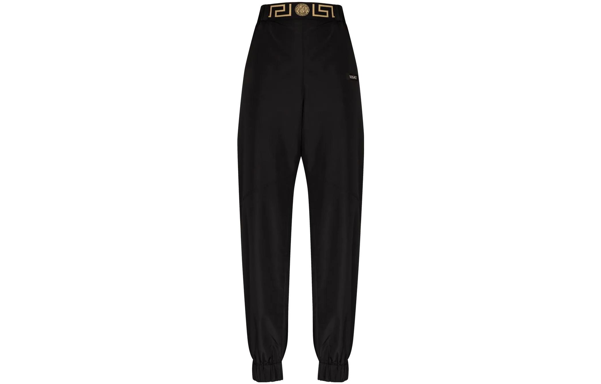 Order (W) VERSACE SS22 黑色實心標誌印花運動長褲 1004693-1A03231-1B000