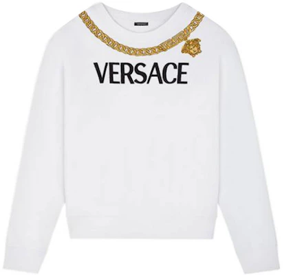 (W) 베르사체 SS22 화이트 크루넥 긴팔 스웻셔츠. 1004131-1A01174-1W000 Order (W) 베르사체 SS22 화이트 크루넥 긴팔 스웻셔츠. 1004131-1A01174-1W000