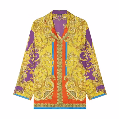 (Women) VERSACE SS22 Yellow Long Sleeve Collared Shirt 1004616-1A03489-5L290