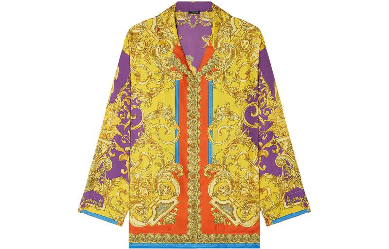 Order (W) VERSACE SS22 Kemeja Kuning Lengan Panjang Berkolar 1004616-1A03489-5L290