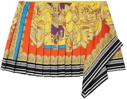(Women) VERSACE SS22 Yellow Silk Mini Skirt with Printed Irregular Pattern. 1005282-1A03489-5L290 (Women) VERSACE SS22 Yellow Silk Mini Skirt with Printed Irregular Pattern. 1005282-1A03489-5L290