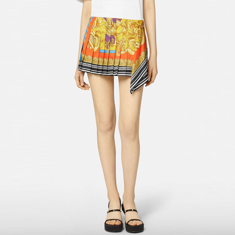 Purchase (W) 范思哲 SS22 黄色印花不规则图案真丝短裙 1005282-1A03489-5L290