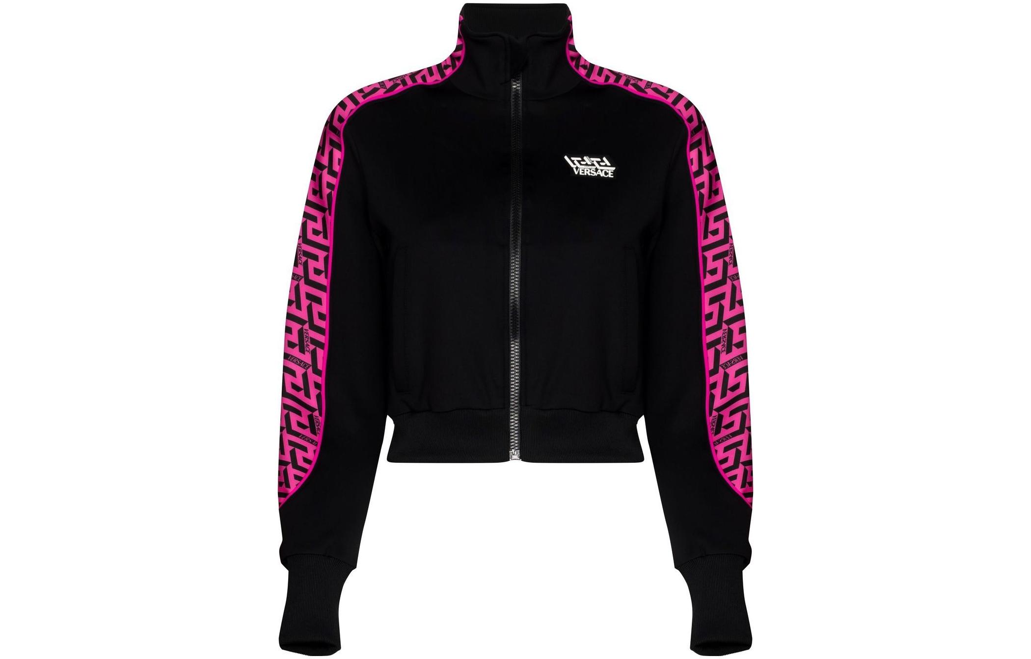 Order (W) ヴェルサーチ SS22 レディース ジップアップ ジャケット ギリシャキー ブラック 1002080-1A01623-5P540