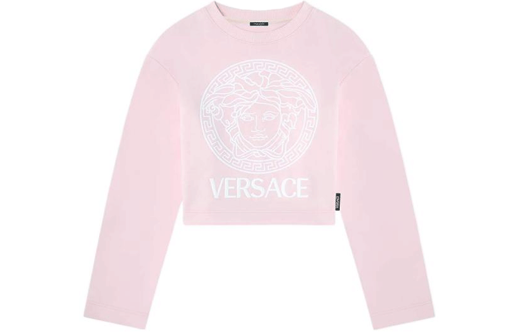 (Women) VERSACE SS22 Logo Print Pink Oversized Pullover Crewneck Sweatshirt Women 1004134-1A01174-1PB90 圖 2