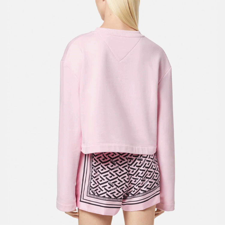 (Women) VERSACE SS22 Logo Print Pink Oversized Pullover Crewneck Sweatshirt Women 1004134-1A01174-1PB90 圖 5