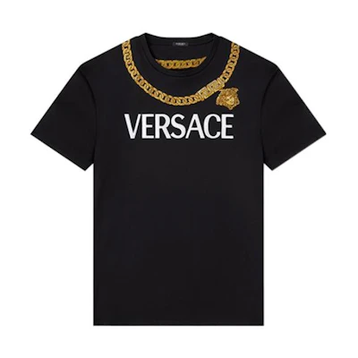 (Women) VERSACE SS22 Medusa Logo Print T-Shirt Plain Design Meta 1004159-1A02991-2B070