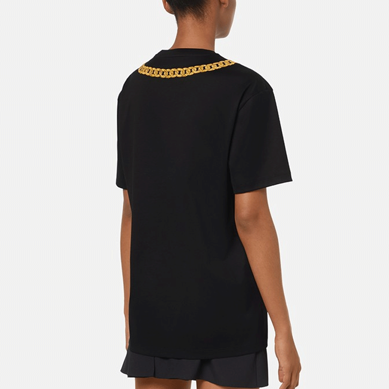 Purchase (Women) VERSACE SS22 Medusa Logo Print T-Shirt  Plain Design Meta 1004159-1A02991-2B070