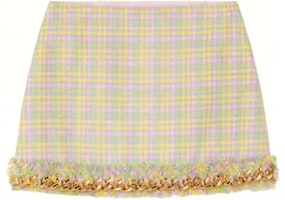 (Women) VERSACE SS22 Pattern Tweed Chain A-Line Casual Skirt Women’s Yellow 1003977-1A02937-6Y060 (Women) VERSACE SS22 Pattern Tweed Chain A-Line Casual Skirt Women’s Yellow 1003977-1A02937-6Y060