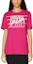 Shop (Women) VERSACE SS22 Pink Crewneck Letter Print T-Shirt Women. 1005144-1A00769-2P880