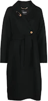 (Women) VERSACE SS22 Single-Breasted Belted Mid-Length Coat Women Black 1005729-1A00884-1B000 (Women) VERSACE SS22 Single-Breasted Belted Mid-Length Coat Women Black 1005729-1A00884-1B000