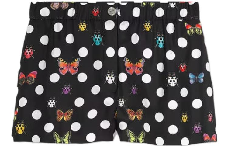 Order (Women) VERSACE SS23  Black Butterfly Polka Dot Print Straight Shorts 1011291-1A08285-5B020