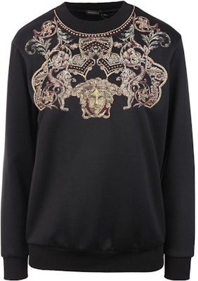 (W) 范思哲 SS23 黑色圆领长袖印花图案卫衣 A79176-A218183-A1008 Buy (W) 范思哲 SS23 黑色圆领长袖印花图案卫衣 A79176-A218183-A1008