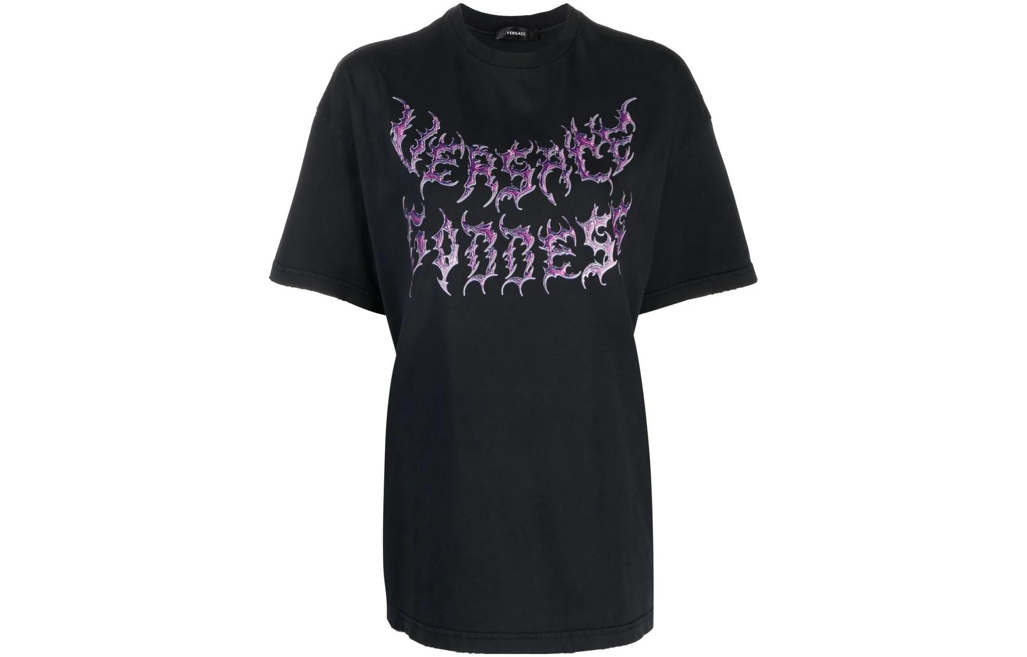 (Women) VERSACE SS23  Black Crewneck Short Sleeve T-Shirt 1009548-1A07261-1B000 圖 2